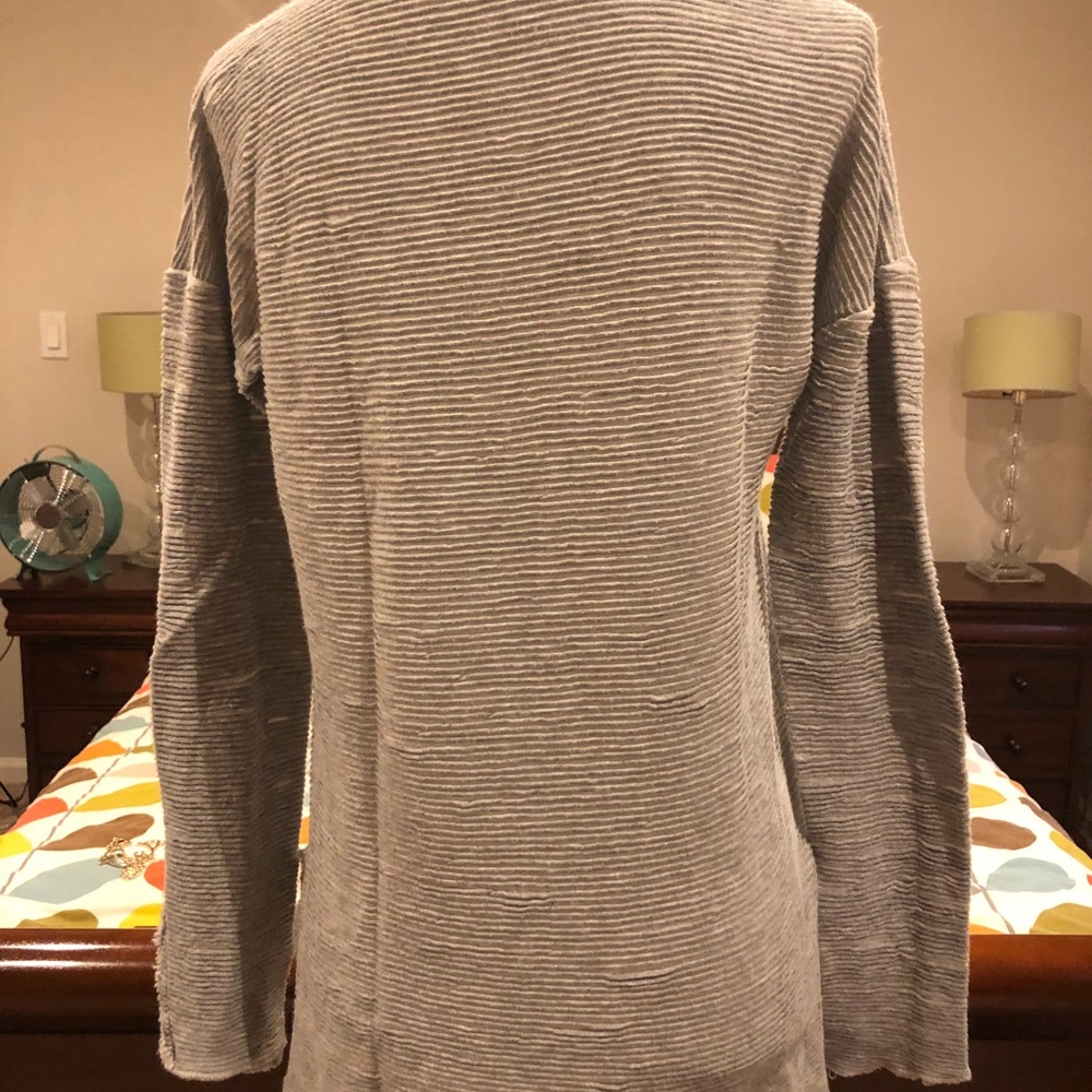 NATION Ribbed High-Low Long Sleeved Top S - Picture 2 of 6